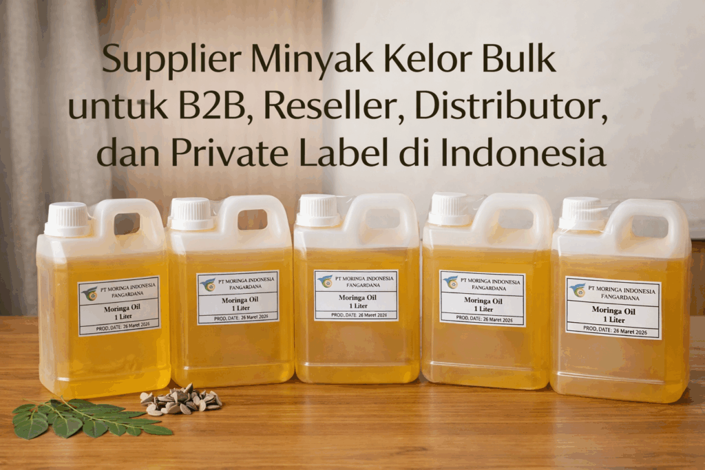 Supplier Minyak Kelor Bulk untuk B2B, Reseller, Distributor, dan Private Label di Indonesia